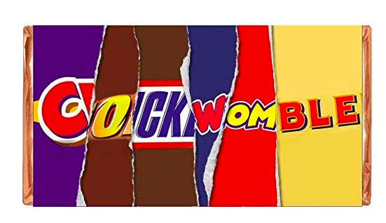 C*CKWOMBLE Chocolate Bar Wrapped with Novelty Joke Wrappers Insults Valentines D