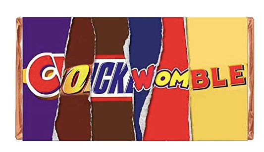 C*CKWOMBLE Chocolate Bar Wrapped with Novelty Joke Wrappers Insults Valentines D