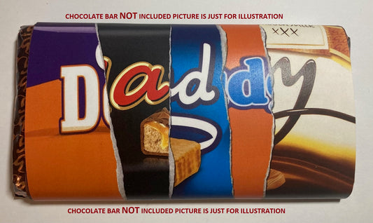 DADDY Novelty Chocolate Wrapper Fathers Day Gift *WRAPPER ONLY-NO CHOCOLATE BAR*